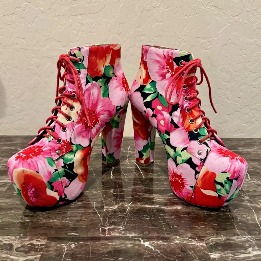 Jeffrey Campbell Lita Flower Platform Booties - Picture 10 of 13